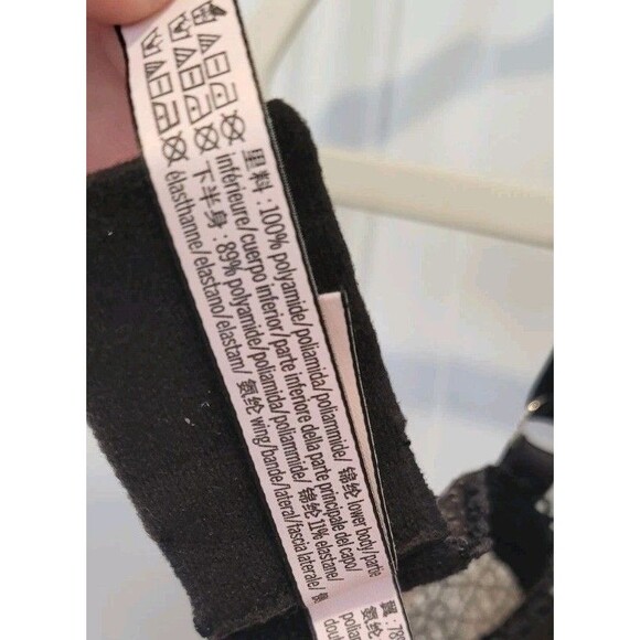 Victoria's Secret Dream Angels Push Up Black Lace Nude Bra 34DD Sexy Lingerie - Picture 6 of 12